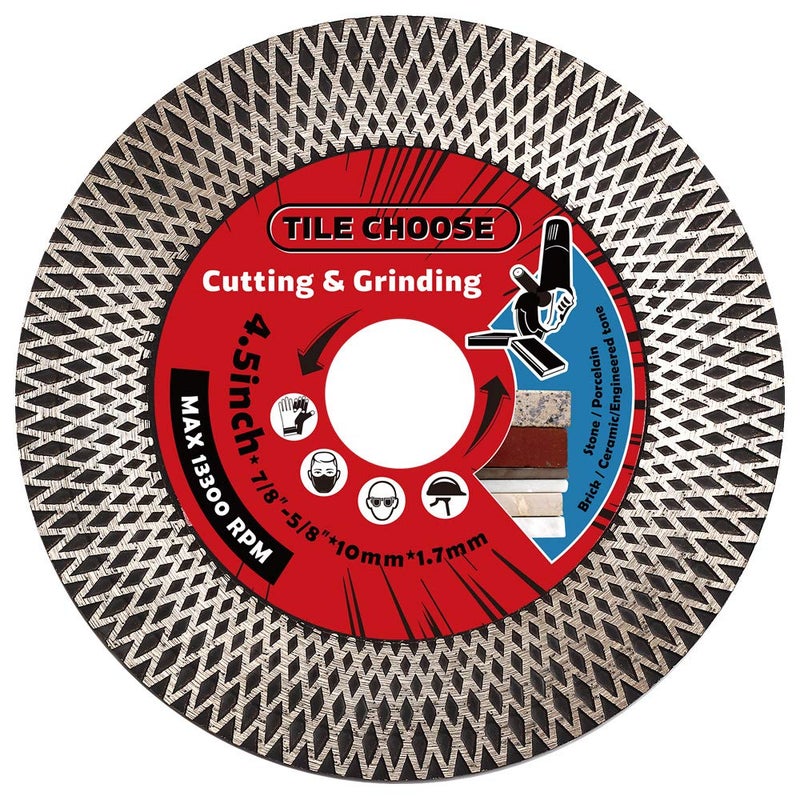DAPRO 4.5" Tile Saw Blade Diamond Blade for Cutting and Grinding Porcelain Tile Granite Marble (4.5", 1)… - Image 1